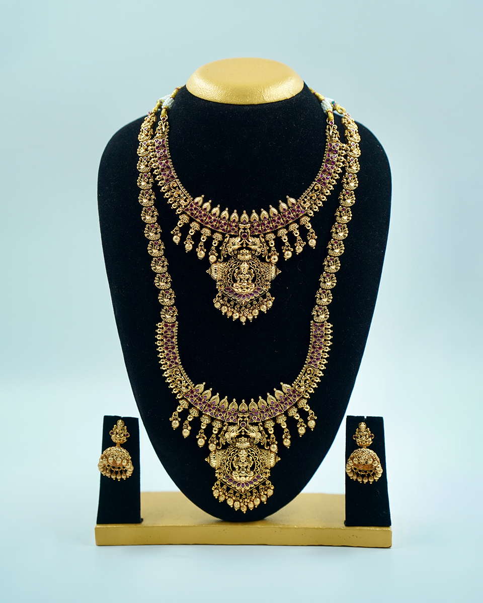 Lakshmi Bridal Gold Necklace and Haram Set