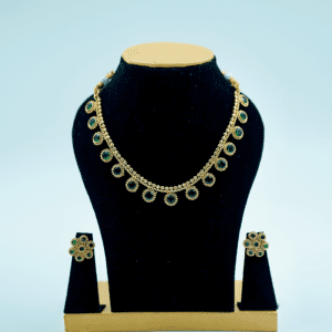 Green Stone Gold Necklace Set
