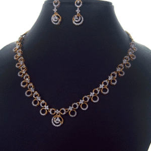 Fancy Circle-Link Diamond Necklace Set
