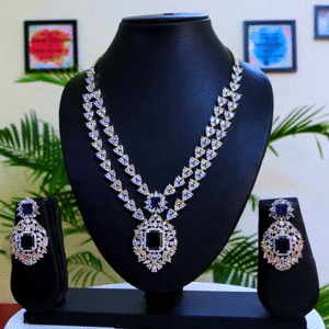 Royal Blue Sapphire Designer Necklace Set